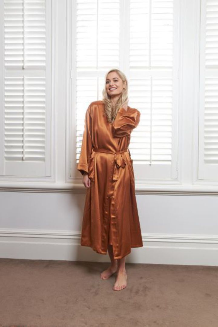 MM Linen - Silk Robe - Copper image 1